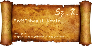 Széphegyi Kevin névjegykártya