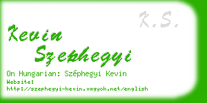 kevin szephegyi business card