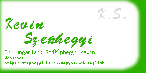 kevin szephegyi business card